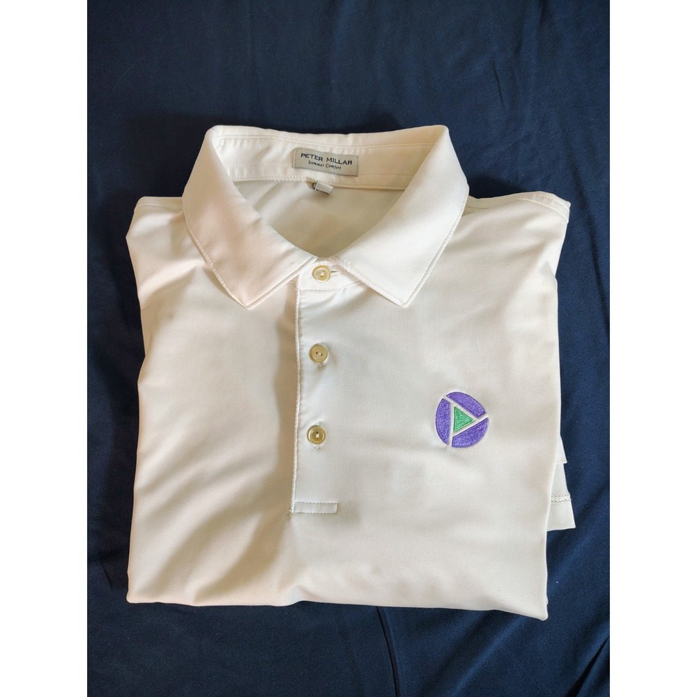 Men's Peter Millar Summer Comfort White Solid Performance XL Logo